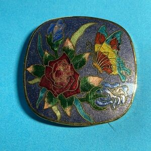 Vintage Cloisonné Belt Buckle